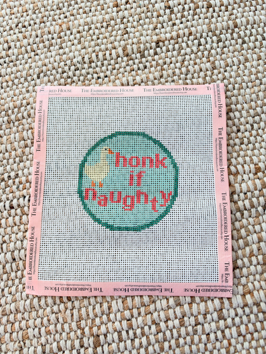 Honk If Naughty — Printed Needlepoint Ornament Canvas (Copy)