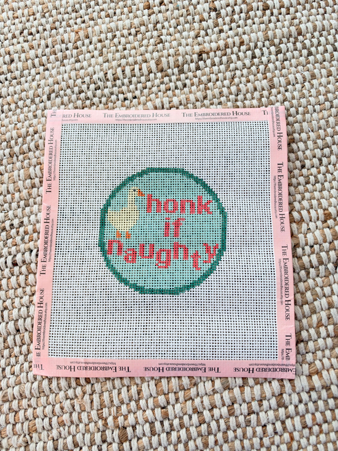 Honk If Naughty — Printed Needlepoint Ornament Canvas (Copy)