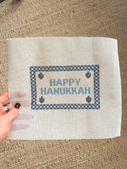 Happy Hanukkah untaped printed needlepoint canvas