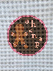 Oh Snap gingerbread ornament canvas centered close-up