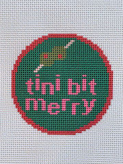 Tini Bit Merry olive martini holiday ornament canvas centered close-up