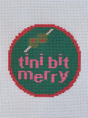 Tini Bit Merry — Printed Needlepoint Ornament Canvas